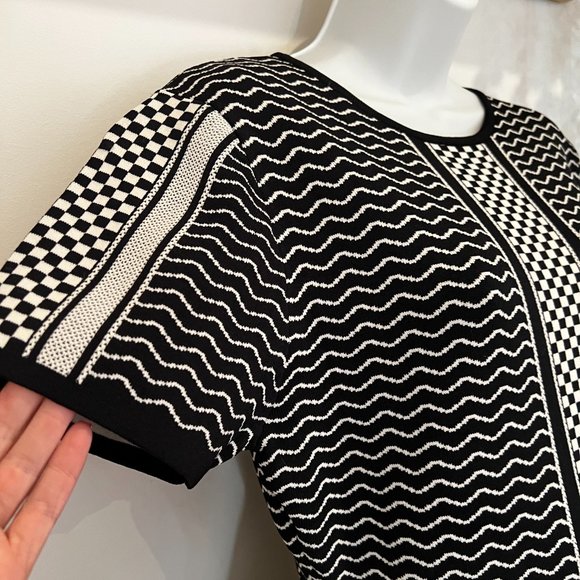 ZARA WOMENS SIZE M SHORT SLEEVE DRESS BLACK / WHITE BNWT (22-093) - Picture 6 of 15